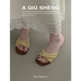 Соломенные слайдеры, тапочки, высокая дизайнерская обувь, 2025 года, тренд сезона