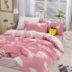 Net màu đỏ bộ đồ giường cotton bốn mảnh giường đôi chăn đơn chăn ba mảnh chăn đơn chăn ga gối forever