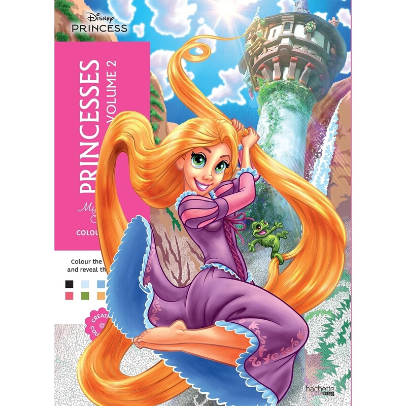 English Original Paperback Mystery Colouring - Princesses Vol 2-Color Coloring, Digital Coloring, Disney Princesses, Handmade, Imported Books