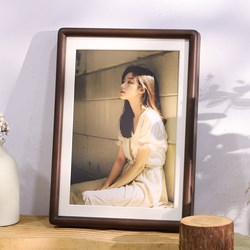 Black Walnut Color Solid Wood Photo Frame Stand, High-End DIY Photo Printing to Make a Photo Album, Wall-Mounted Picture Frame, Empty Frame for Mounting