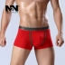 N2N Quần lót nam Boxer Quần short màu đỏ Modal năm nay Quần dài một mảnh có độ co giãn cao Giữa eo