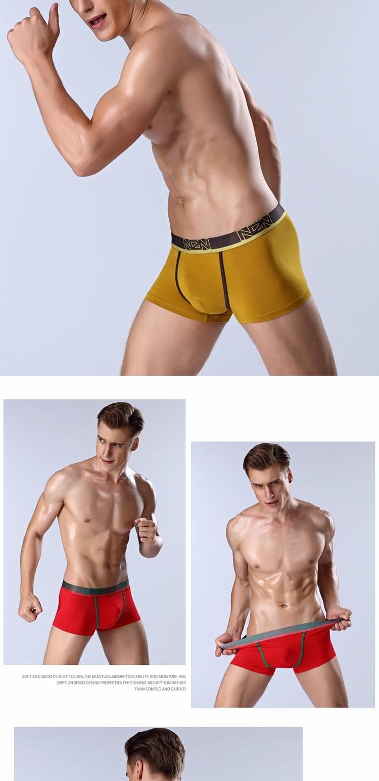 N2N Quần lót nam Boxer Quần short màu đỏ Modal năm nay Quần dài một mảnh có độ co giãn cao quần lót nam nữ đẹp