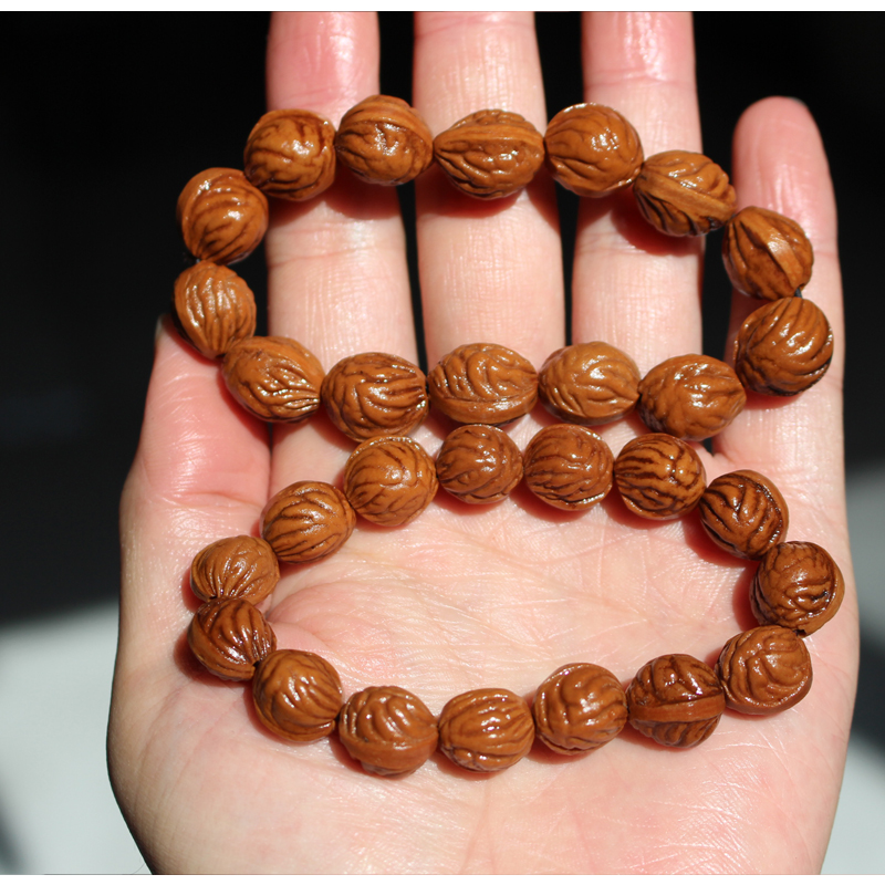 Mountain Peach Burnt Duosheng Zodiac Peach Wood Bracelet Little Peach Walnut Hu's string of Buddha beads This year belongs to the Peach Bone-Taobao