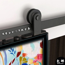  American barn door color carving door hardware track hanging sliding door Kitchen bathroom sliding door hardware accessories full set