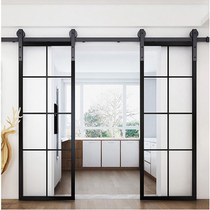  Titanium magnesium alloy aluminum alloy barn door Kitchen bathroom sliding door sliding door with lock hardware accessories American barn