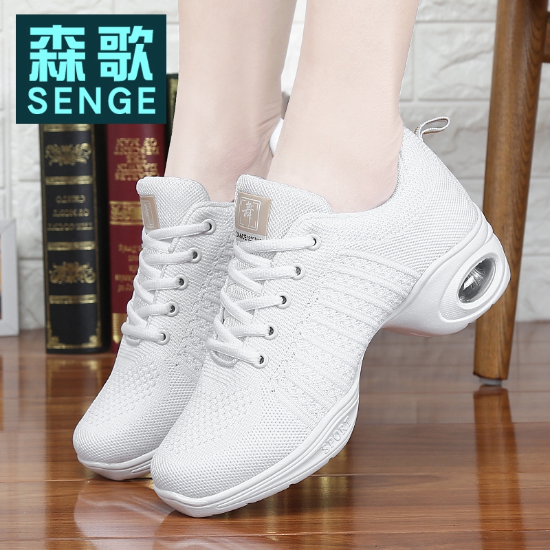 Senge 2022 new style dance shoes dancing shoes women square dancing shoes women adult soft sole mid heel mesh fitness summer