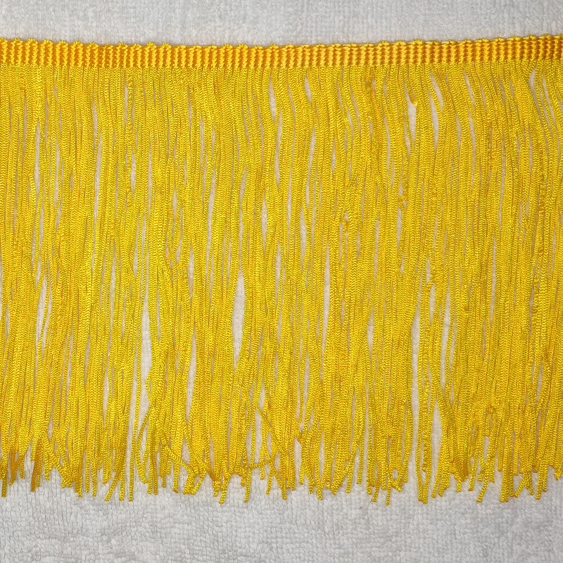 Golden & 20Cm Double Encryption [Per Meter]20cm   double encryption polyester fiber Latin dance tassels Skirt  spike must clothing lace DIY stage accessories sleeve edge Whisker arrangement
