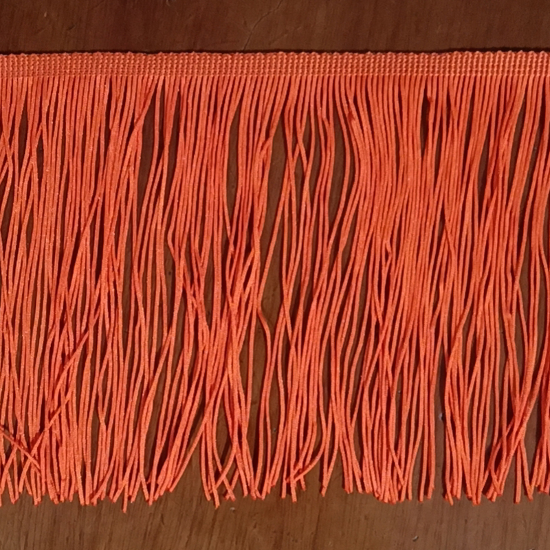 Orange & 20Cm Single Encryption [Per Meter]20cm   double encryption polyester fiber Latin dance tassels Skirt  spike must clothing lace DIY stage accessories sleeve edge Whisker arrangement
