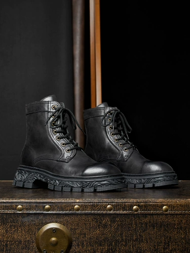 Martens, мужские ретро повседневные кожаные туфли на платформе в английском стиле, из натуральной кожи
