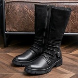 Martens, высокие сапоги, мужские трендовые ботинки в английском стиле на платформе, из натуральной кожи, в корейском стиле