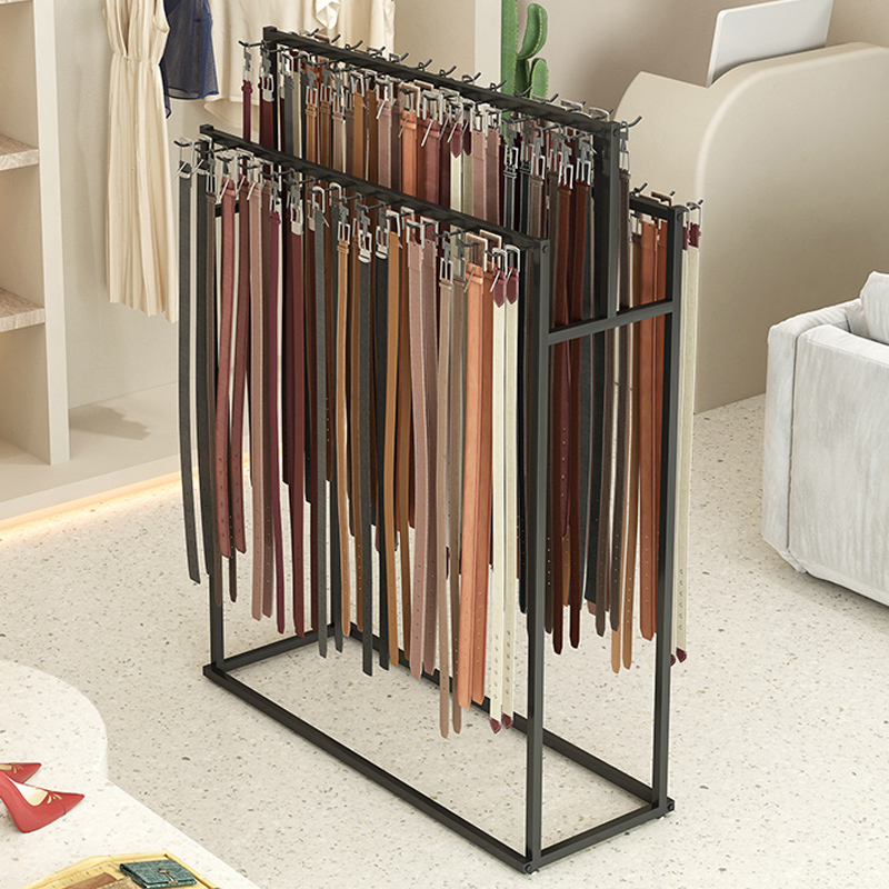 Belt Display Rack, Tie and Belt Stand, Island Display Rack, Double-Sided Multi-Layer Underwear and Socks Display Rack