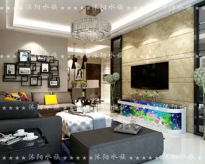 TV cabinet fish tank ecological fish tank TV cabinet double round fish tank curved fish tank living room fish tank TV cabinet