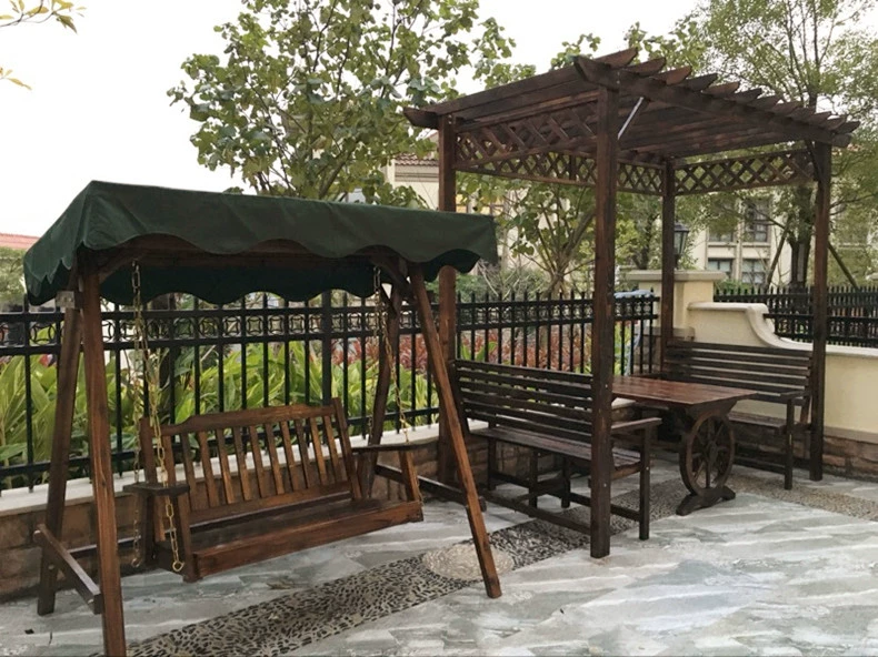 Nhà máy trực tiếp nho giá chống ăn mòn nhà gỗ gazebo gỗ rắn hoa đứng đồ gỗ ngoài trời vườn bảng và ghế vườn leo nho ghế sân thượng