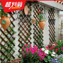 Outdoor Wood Grilles Flex Wood Pull Mesh Fence Mesh Flower Racks Embalming Wood Fence Climbing Racks Carbonated Wood Fence