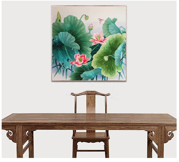 Tên của bộ dụng cụ DIY cổ thêu thêu tay thêu mới bắt đầu trang trí bức tranh sen 35 * 35cm - Bộ dụng cụ thêu tranh thêu sơn thủy hữu tình