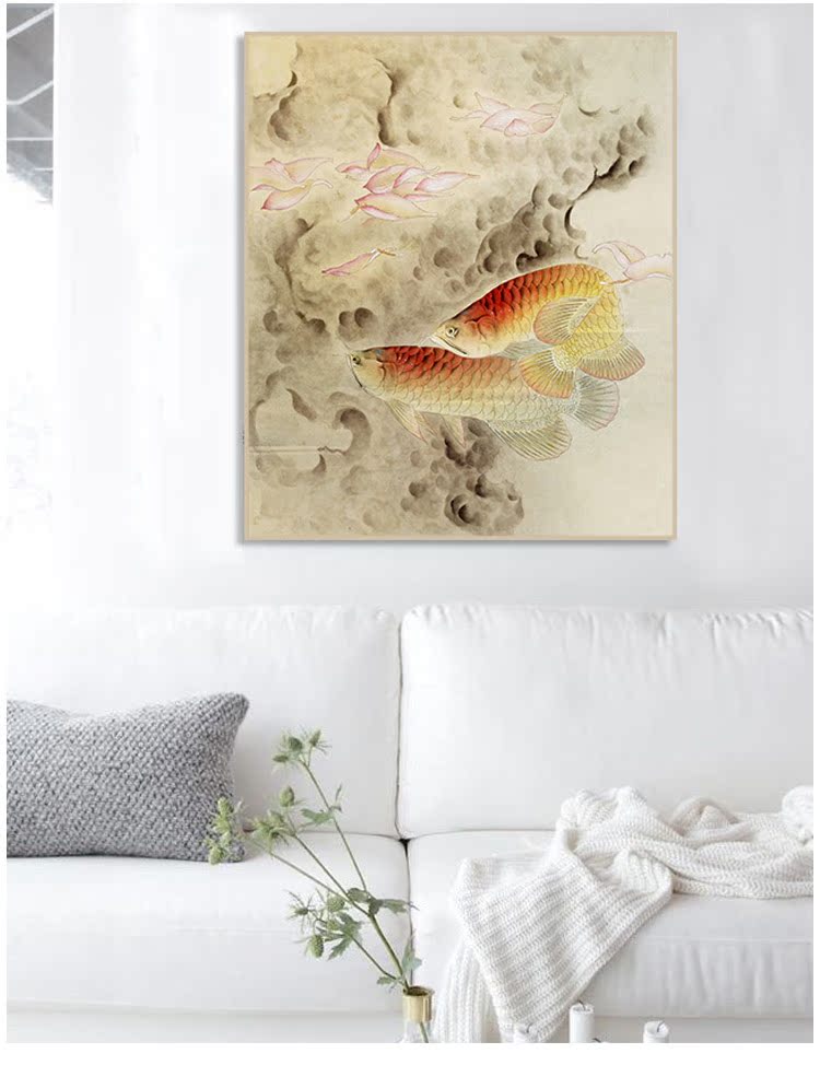 Nổi tiếng cổ thêu nghệ thuật thêu thêu kit tự làm người mới bắt đầu vẽ tranh trang trí koi 30 * 35CM tranh thêu