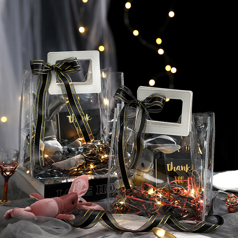 Christmas transparent bridesmaid gift bag wedding to send bridesmaid high-end bridesmaid gift candy box birthday gift box ins