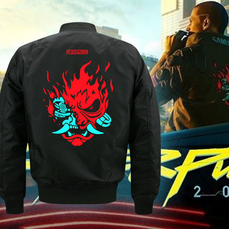 Xiuluo Game Peripheral Flight Jacket for Men, Youth Functional Style Winter Thickened Coat, Cyberpunk 2077
