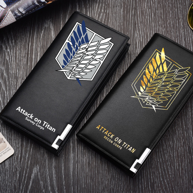 Xiuluo Peripheral Wallet Student Youth Coin Purse Wings of Freedom Long Ultra-Thin Card Holder Attack on Titan