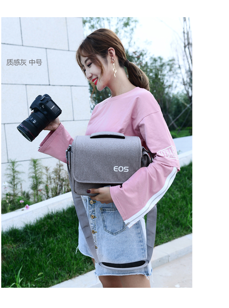 Canon túi máy ảnh túi máy ảnh SLR vi đơn tươi Hàn Quốc phiên bản của m50200d1300d1500dm6m10800d gói - Phụ kiện máy ảnh kỹ thuật số túi herringbone