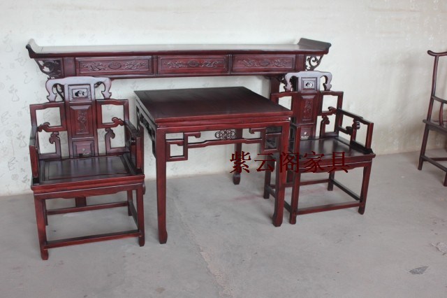 Ming và Qing triều cổ đồ gỗ cổ điển Trung Quốc cổ điển ở giữa bốn bộ bạch đàn Ganoderma lucidum cho bàn - Bàn / Bàn bàn ghế ăn đẹp