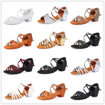 Latin dance shoes for girls and children white professional girls soft-soled summer childrens new dance shoes for beginners