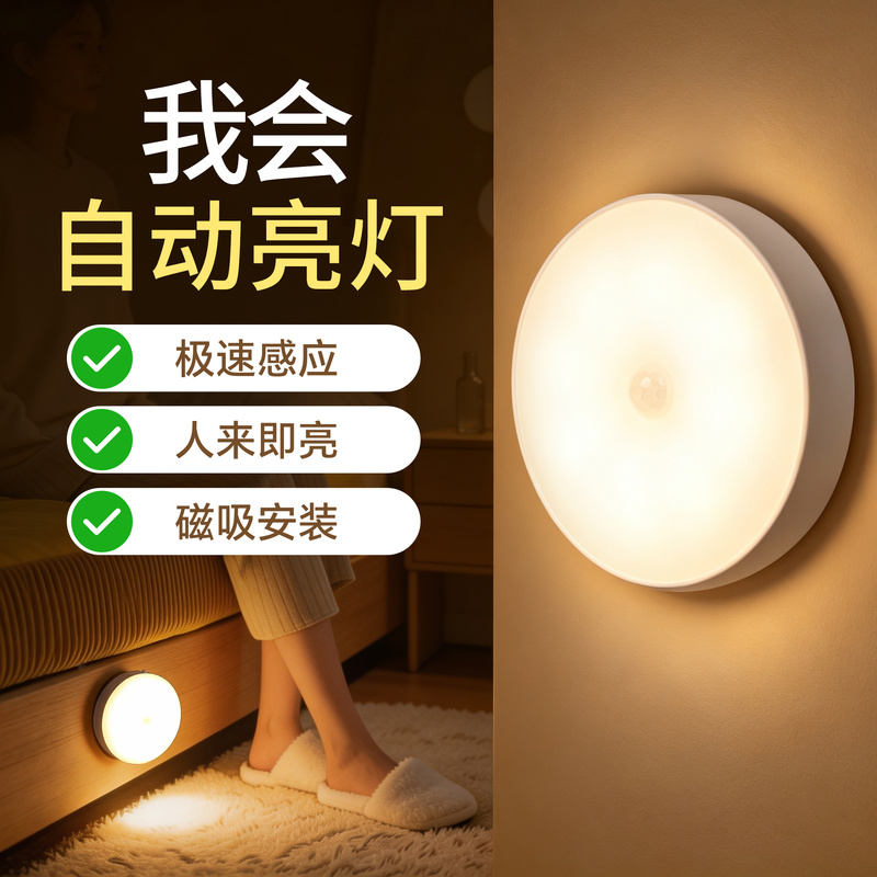 New Long-Lasting Human Body Sensor Night Light That Turns on When People Come and Turns Off When People Leave, Bedroom Sleep Charging Night Light New Long-Lasting Human Body Sensor Night Light That Turns on When People Come and Turns Off When People Leave, Bedroom Sleep Charging Night Light