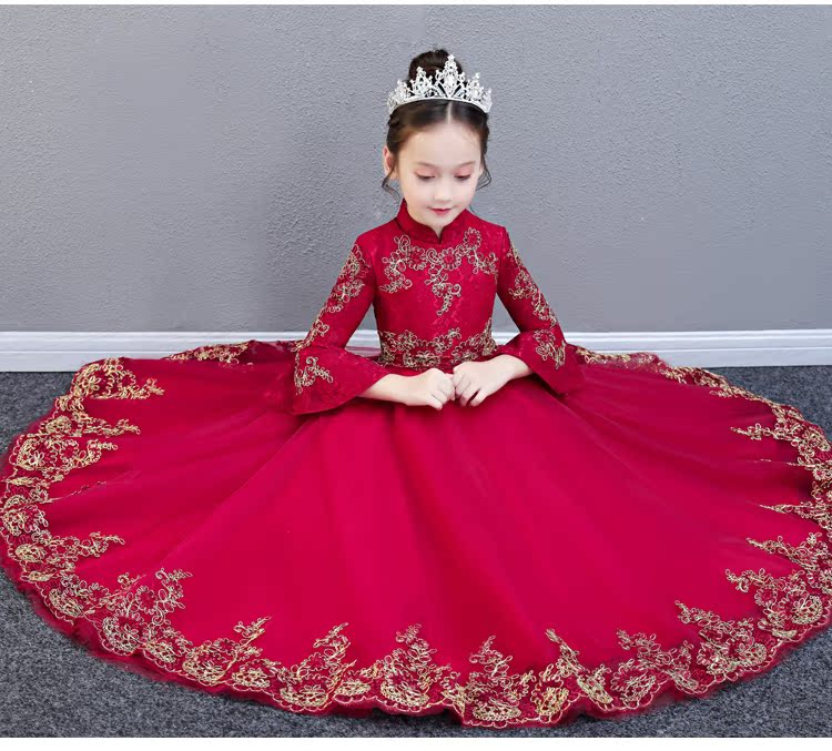 Trẻ em chủ nhà buổi tối ăn mặc công chúa váy bé trai hoa cô gái trang phục piano sinh nhật cô gái đám cưới sợi phồng mùa đông bộ tuxedo bé trai
