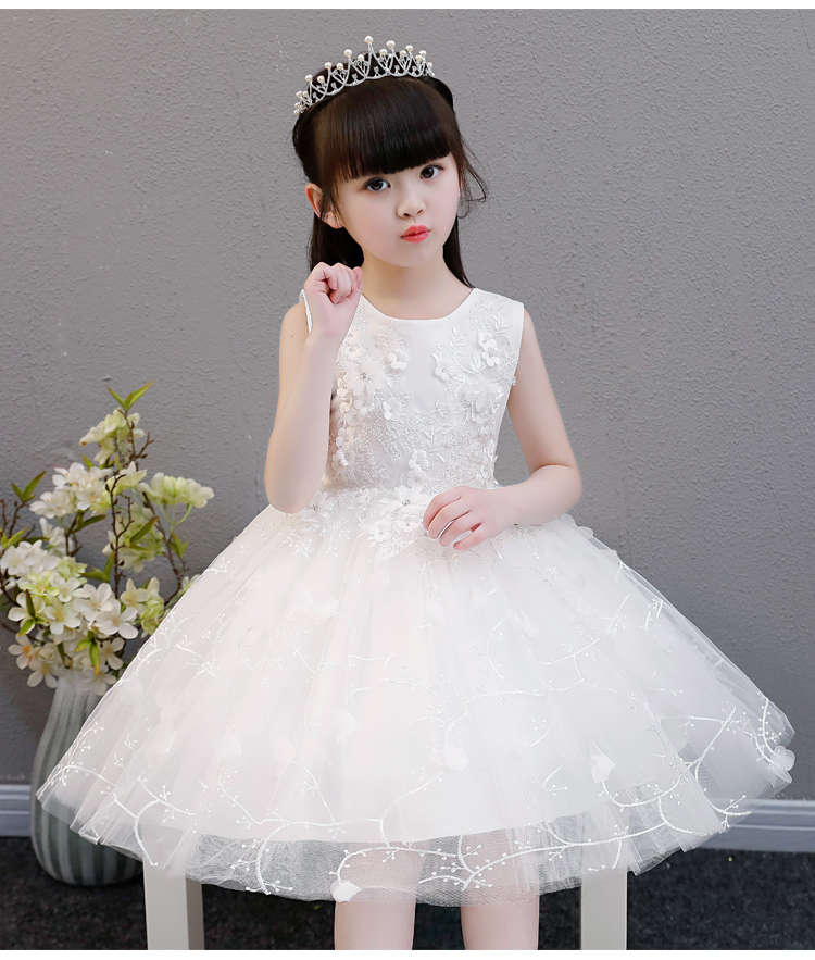 Cô gái Cưới Trẻ Em Sinh Nhật của Buổi Tối Ăn Mặc Công Chúa Váy Flower Boy Piano Hiện Máy Chủ Nhỏ Trang Phục Biểu Diễn Mùa Hè Trắng váy đầm thu đông cao cấp bé gái