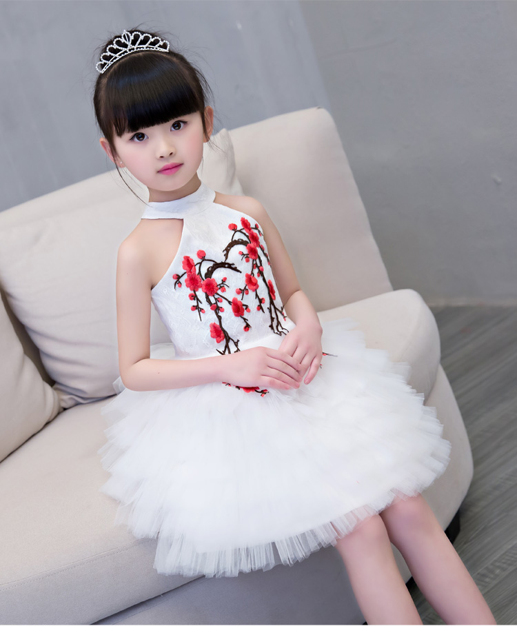 Cô gái buổi tối Váy công chúa Đầm trẻ em lớn Đám cưới trẻ em Trung Quốc Hoa phồng áo vest trẻ em