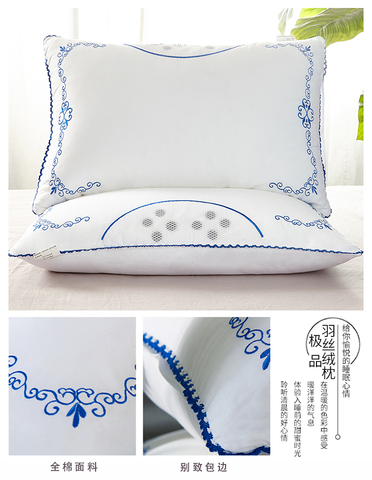 Một đôi] bông cưới gối cưới đám cưới lớn màu đỏ lớn ren lông nhung gối lõi nén gối cổ