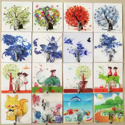 30 strong adhesive no trace adhesive hook nail-free door rear load-bearing hook kitchen bathroom creative suction cup wall adhesive hook