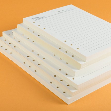 Loose leaf Beninner core 6 holes a5 loose-leaf stand-in core 9 holes B5 replacement core loose-leaf paper notes Benson Six holes inner page rice yellow paper