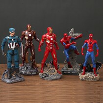 Creative hero hand-made Iron Man Captain America resin ornaments birthday gifts home bedroom decoration ornaments