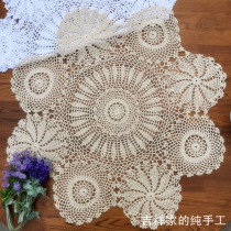 Hand Crochet Hook Crochet Cotton Thread Hollowed-out American Countryside Sofa Towels Tea Table Cover Cloth Small Table Cloth Clear Fresh Air Reunions Flowers