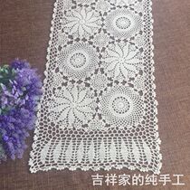 Handmade crochet crochet cabinet cover towel cotton lace woven American tablecloth hollow table flag multi-size