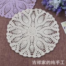 Auspicious home hand-made cotton thread crochet pineapple flower meal mat plate mat cotton color heat insulation decorative mat multicolor