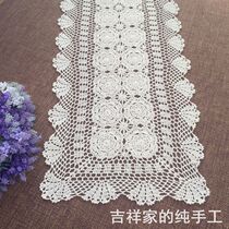 Handmade crochet crochet cabinet cover cotton lace woven American tablecloth open table flag multi-size