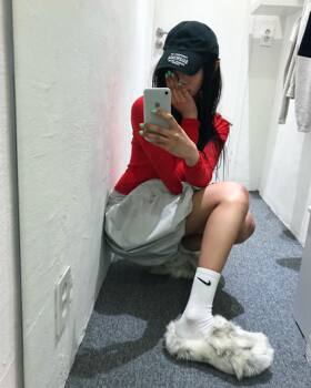 Domestic In-Stock Nache Long-Haired Eco-Friendly Faux Fur Closed-Toe Slippers