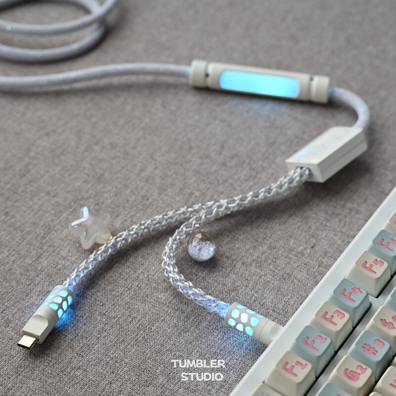 Tumbler Studio Silver Star One-To-Two Splitter Cable, One Output to Two Keyboard Cables, Magnetic Switch Keyboard Cable, 8K Keyboard Cable