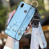  Huawei glory 8C mobile phone shell Glory 8 womens glory 8pro mobile phone cover silicone shell all-inclusive anti-fall honor8c personality creative BKK-AL00 wristband lanyard cartoon matte soft shell i