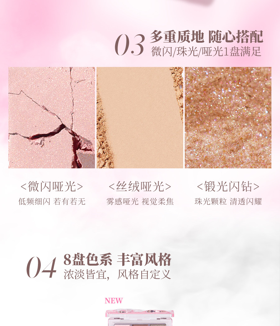 Тени для век veecci唯资眼影盘唯姿五色腮红修容哑光珠光闪片紫色绿色粉大地色