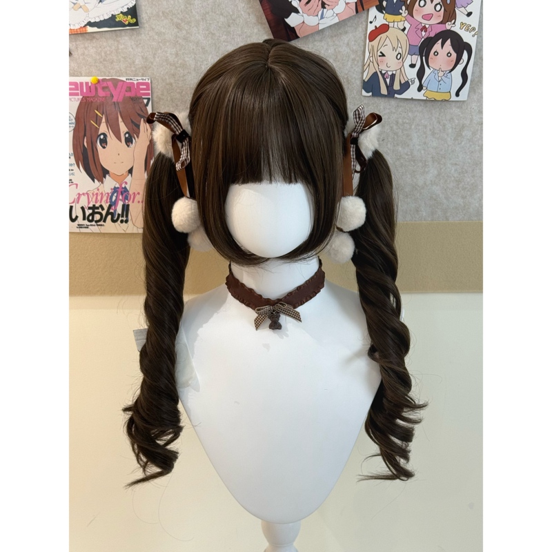 Qimei Wig [Large Head Circumference] 68cm Young-Looking Cool Brown Big Wave Roman Curl Full Head Wig