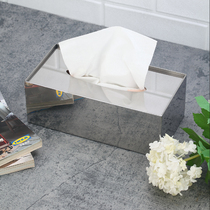 304 stainless steel tissue box high-grade light luxury paper box living room light luxury model room soft decoration simple