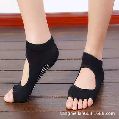 Factory wholesale foreign trade cotton yoga socks five-finger socks women's non-slip backless open toe socks yoga socks sports socks