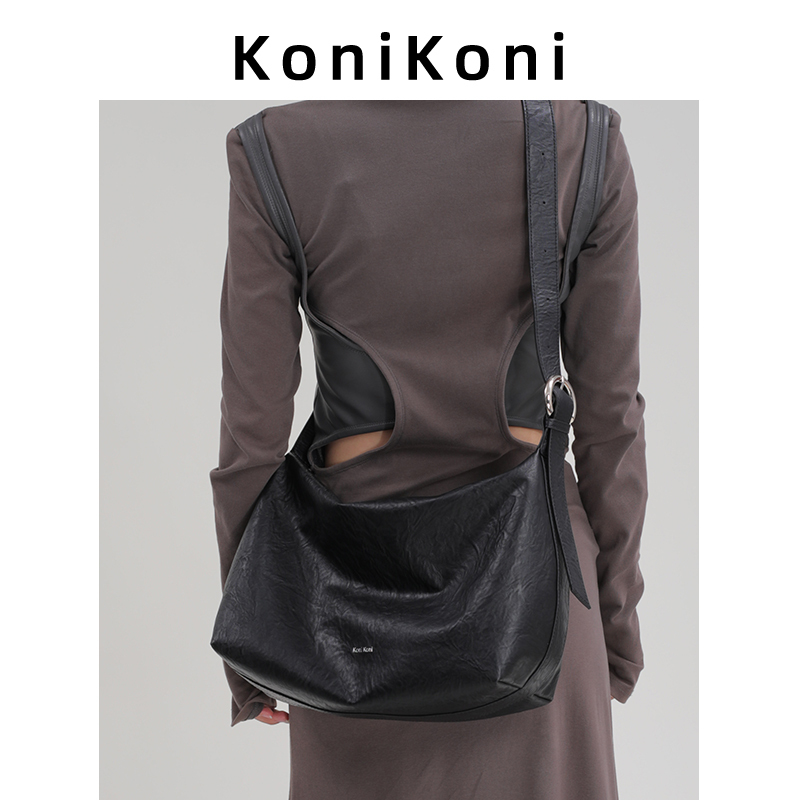 Konikoni Genuine Leather Large-Capacity Tote Bag for Women 2026 New Super Popular Hobo Commuter Crossbody Bag Single Shoulder Large Bag Konikoni Genuine Leather Large-Capacity Tote Bag for Women 2026 New Super Popular Hobo Commuter Crossbody Bag Single Shoulder Large Bag