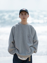 BENT IDEA Spring and Autumn New retro warm National tide towel material loose pocket round neck sleeve sweater men