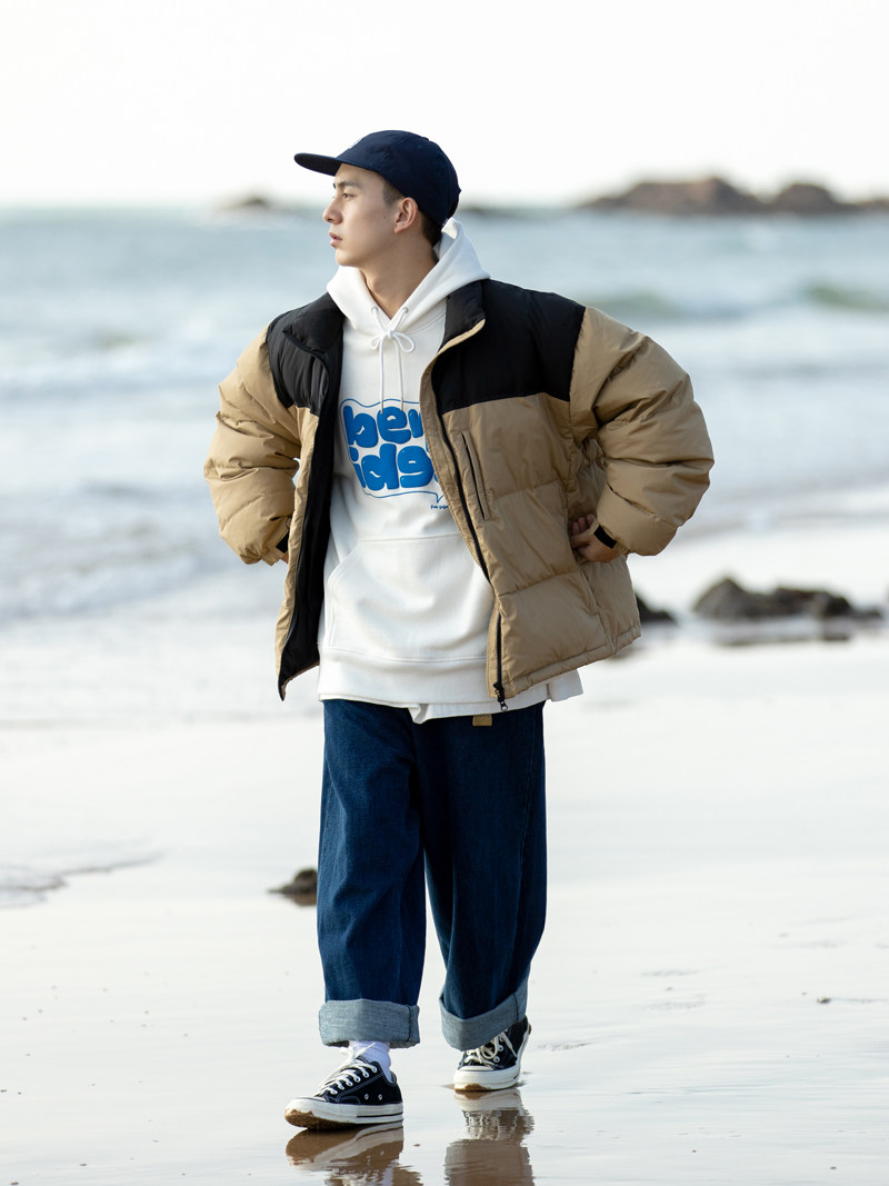 BENT IDEA Japanese assembly fitted with a feather coat male tide thickening couple short coat winter new style