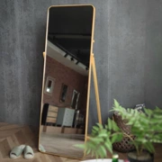 [尚 森] xuất khẩu gương đơn giản đầy đủ chiều dài gương sàn gỗ màu vàng hạt gỗ tươi gương phù hợp gương - Gương