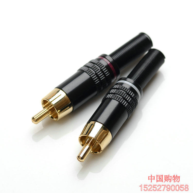 Pure copper core black snake king 399 gilded mouth lotus plug RCA joint 366 audio-video welding head